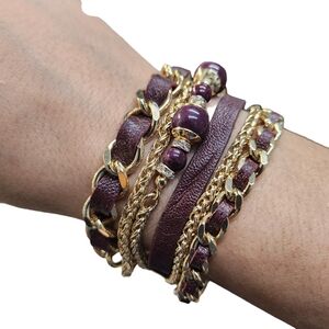 White House Black Market Purple and Gold Bracelet